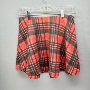 Wildfox Vibrant Plaid Skater Skirt in Red and Black